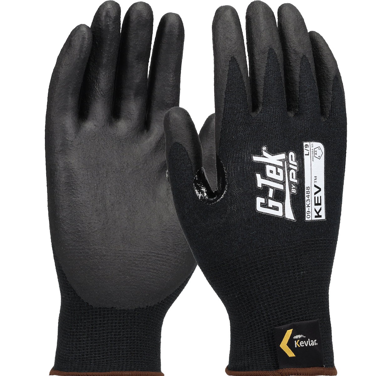 #09-K3488 PIP® G-Tek® Kev™ Kevlar® Foam Nitrile Coated Palm and Fingers Seamless Knit Work Glove